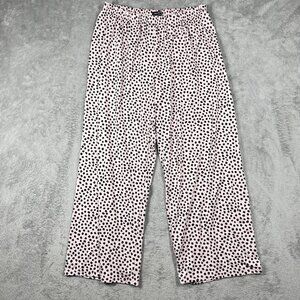 Kate Spade New York Pink Polka Dot Wide Leg Cropped Pull-On Pants Womens M